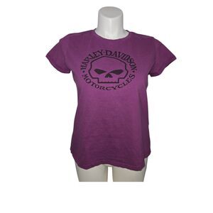 Harley Davidson Tee Women XL Purple Cap Sleeve Vintage Fitted